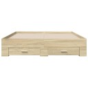  Sengeramme med skuffer sonoma eik 160x200 cm konstruert tre 8721102620256