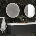 Dansani Moon rammespeil ø75 cm, svart, lysstyring