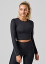 Casall Graphic Crop Long Sleeve Dame Black L