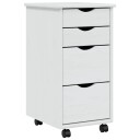  Rulleskap med skuffer MOSS hvit heltre furu 8720845924997