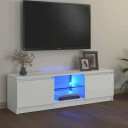 vidaXL TV-benk med LED-lys hvit 120x30x35,5 cm