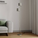 Lucande Juljana gulvlampe, 2 lyskilder, stoff