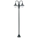 Hagelyktestolpe E27 220 cm aluminium 3 lamper mørkegrønn