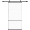 vidaXL Skyvedør med monteringssett svart 102x205 cm ESG-glass