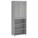 vidaXL Highboard grå sonoma 69,5x34x180 cm konstruert tre 8720845494773