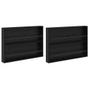 vidaXL Magasinreol 2 pcs Svart Eik 100 x 12 x 70 cm Konstruert tre