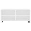 vidaXL TV-benk med hjul hvit 90x35x35 cm sponplate