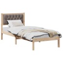  Sengestamme med hodegjerde Gråbrun 75 x 190 cm Massiv furu