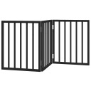 Vidaxl Hundeport Sammenleggbar 3 Paneler Svart 150 cm Poppeltre