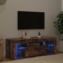 vidaXL TV-benk med LED-lys røkt eik 120x35x40 cm
