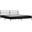  Sengeramme svart 200x200 cm konstruert tre og metall 8721102613586