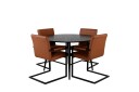 Venture Home Dipp Matgruppe 115 cm Rund med 4 Art stoler Sort