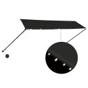 vidaXL Uttrekkbar markise med LED 350x150 cm antrasitt