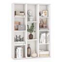 Bokhylle med 11 rom – hvit 74 x 24 x 106 cm