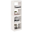 vidaXL Bokhylle/romdeler hvit 40x30x135,5 cm furu