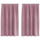 vidaXL Blendingsgardiner 2 pcs Mørk rosa 140 x 140 cm Fløyel