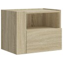  Veggmontert nattbord sonoma eik 45x30x35 cm 848315