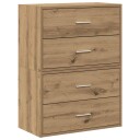  Skap med 2 skuffer 2 stk artisan eik 60x31x40 cm konstruert tre 8721158577177