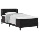  Box Spring Seng med Madrass Svart 100x200 cm Fløyel