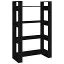 vidaXL Bokhylle/romdeler svart 80x35x125 cm heltre furu