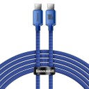 Baseus Crystal Shine herdet vevd USB-C-kabel - 100W - 2m - Blå