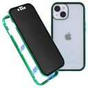 iPhone 15 Magnetisk Deksel med Personvernherdet Glass Grønn
