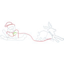 MS Belysning NEOLED Siluett Nisse med reinsdyr 53x180 cm - 86052