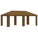 vidaXL Hage Gazebo 6 x 3 m Gråbrun Polyester og stål 190 gsm