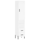 vidaXL Highboard hvit 34,5x34x180 cm konstruert tre 8720845483432