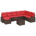 vidaXL Hagesofa Set 9 stk. Brun [Syntetisk]: Poly Rattan