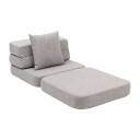 by KlipKlap 3 Fold Sofa Single Multi Grey
