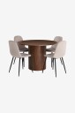 Ellos Home   Spisegruppe Uke med 1 bord + 4 stoler   Brun