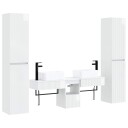 vidaXL Baderomsinnredningssett 5 stk. Høgglans hvit 33 x 34,5 x 160 cm