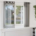  Voilegardiner med grommets 2 stk svart 140x175 cm 8721158550767