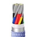 Baseus Crystal Shine 100W USB-C til USB-C 2m Lilla strømkabel