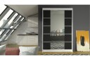 Liverpool Garderobe med Speil 120x200 cm - Svart/Hvit