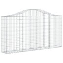 vidaXL Gabionkurver buede 5 stk 200x30x100/120 cm galvanisert jern