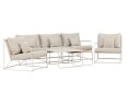 Venture Design Palazzo sofagruppe Beige med beige pute 3 seters sofa 2 lenestoler og bord 60x60/70x70 cm Beige