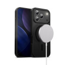 Crong Clear MagSafe Deksel til iPhone 17 Pro Svart Hybrid