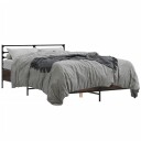  Sengeramme brun eik 120x190 cm konstruert tre og metall 8721102613678