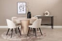 Venture Home Spisegruppe Cinaba 110 cm Rund inkl. 4 Chantor Cordfløyelsto Beige/Svart
