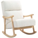 Northio Ergonomisk Gyngestol Fløyelslook Kremhvit