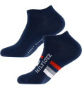 Tommy Hilfiger Ankelsokker 2 pack Navy m. Rød 43/46 Sokker Blå 43 46