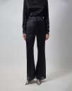 By Malina   Bukser Marine Satin Lace Hem Trousers   Svart