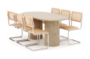 Scandinavian Choice Uppveda Spisebord med travertin look med 6 stk Build Spisestoler Beige