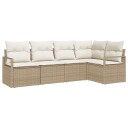 vidaXL Sofa sett 5 stk. Beige polyrotting