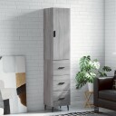 vidaXL Highboard grå sonoma 34,5x34x180 cm konstruert tre 8720845482930