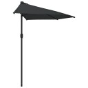 vidaXL Balkongparasoll med aluminiumsstang svart 300x150x253 cm halv