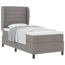  Box Spring Seng med Madrass i Taupe 90x190 cm Stoff