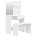  Sminkebordsett hvit 74,5x40x141 cm 8720287100812
